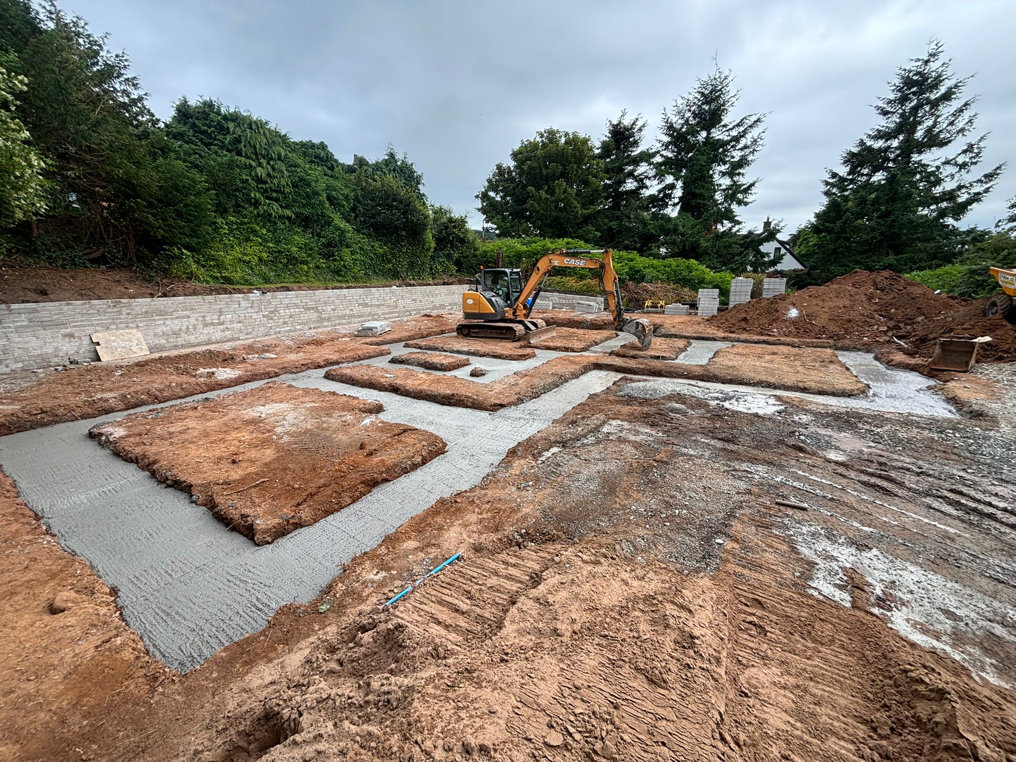 Concrete foundation grid layout