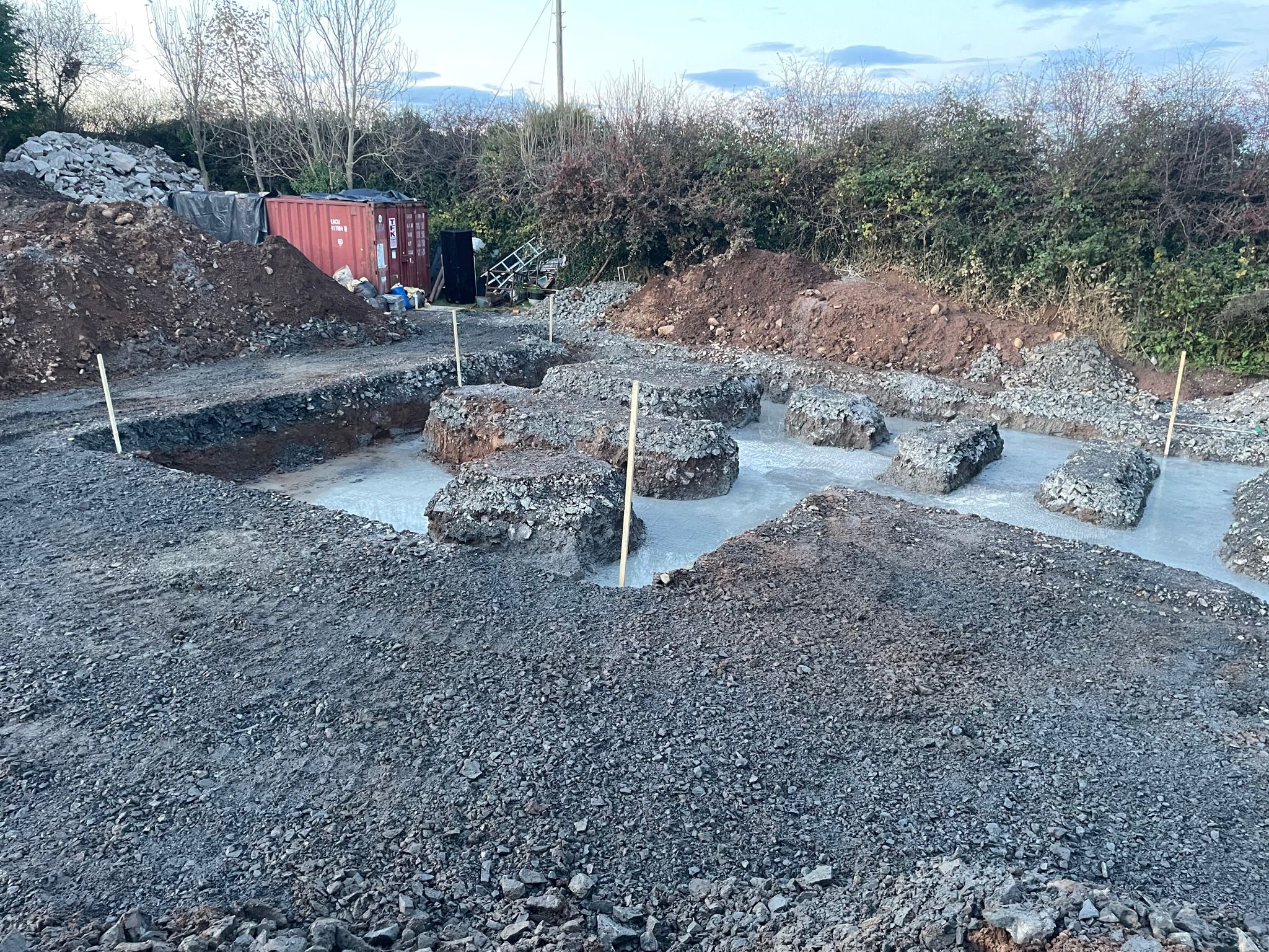Concrete pad foundations