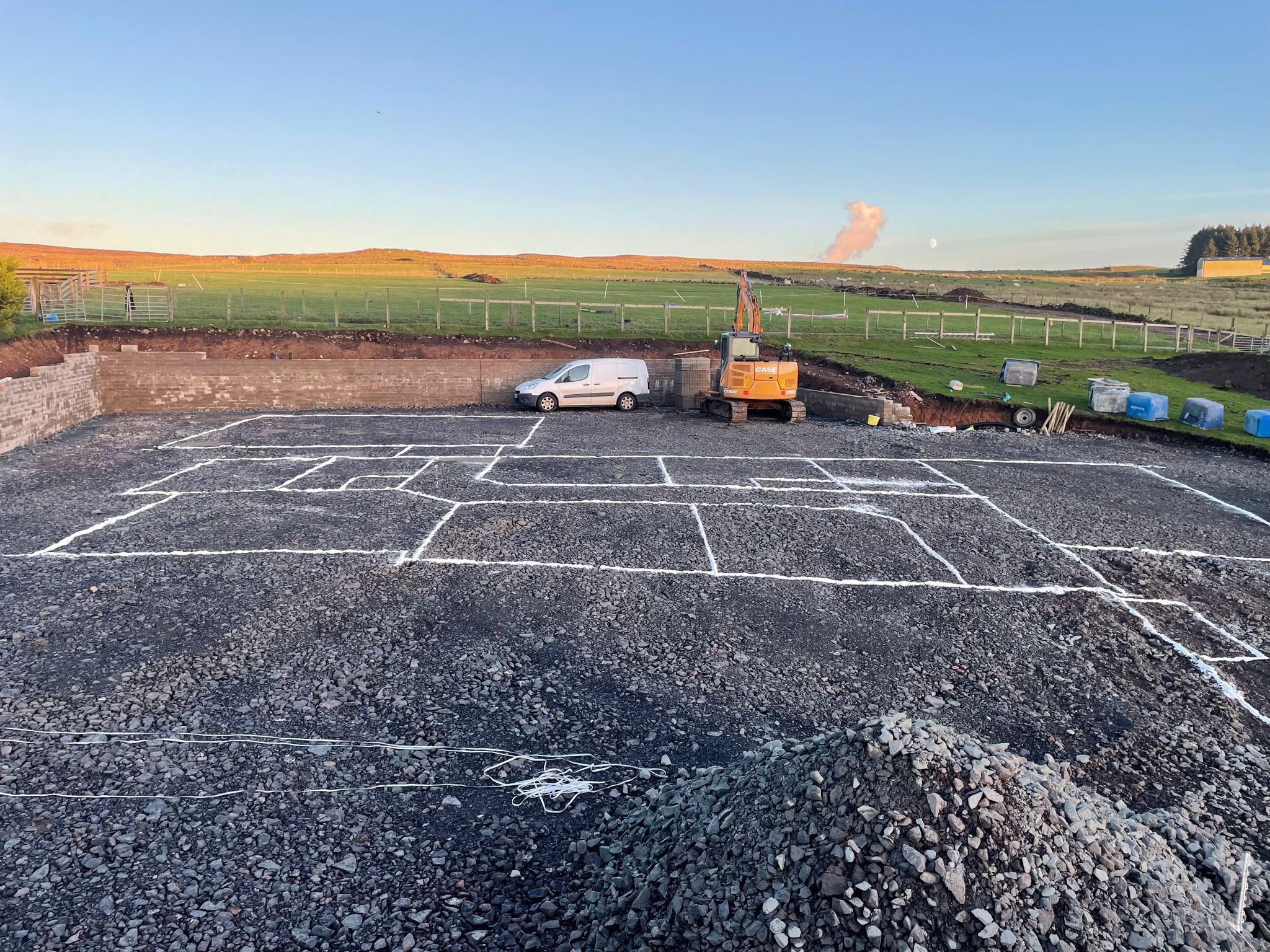 Parking lot construction
